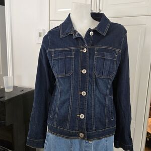 Denim Jacket with Button Closure